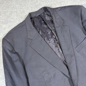 Brooks Brothers Suit Jacket Mens 50L Gray Wool Two Button Made Italy Long Fit